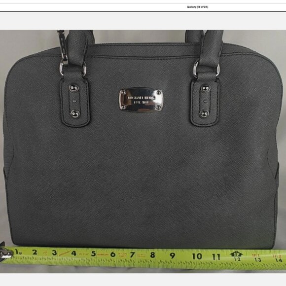 Pre-Owned MICHAEL Michael Kors Gray Saffiano Leather Dome Satchel - Picture 10 of 15